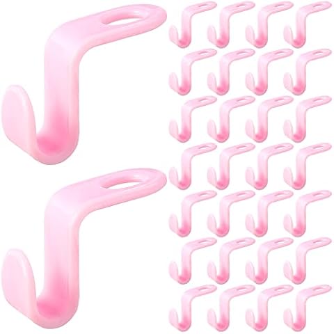50 Pcs Clothes Hanger Connector Hooks,Pink Hanger Connector Hook Coat Hanger Connectors Space Saving for Hanger Extender Closet Wardrobe Organiser (Pink) Cover