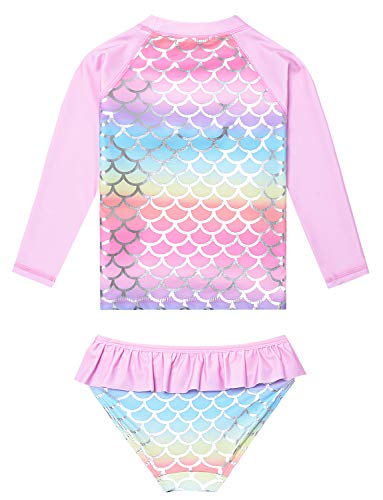 Image of QPANCY Girls Rash Guard Swimwear Swimsuit Bathing Suits UPF 50+ Sun Protection
