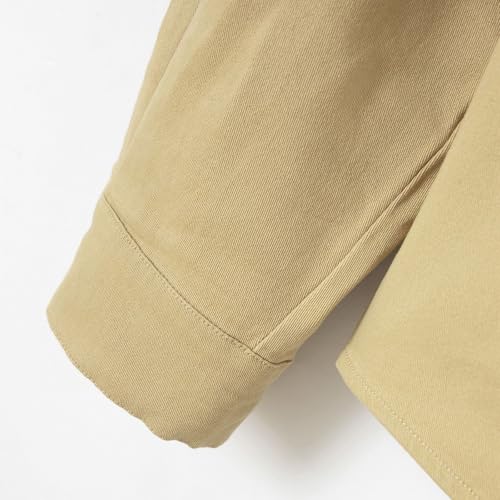 Image of Lu's Chic Men's Shirt Jacket Soft Trucker Long Sleeve Cotton Shacket Fall Classic Button Casual Western
