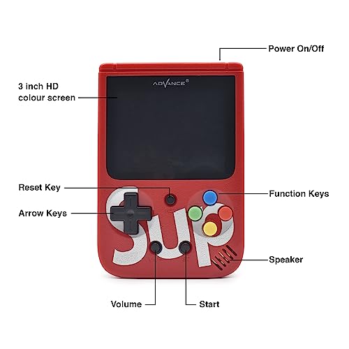 Image of Buzz Cool SUP Game Box 500 in 1 | Retro Hand Held Video Games for Kids | Rechargeable Gaming Console with TV Output | 500 Classic Games - Mario, Contra | Pocket Arcade | AD-111 Model (Assorted Colors)