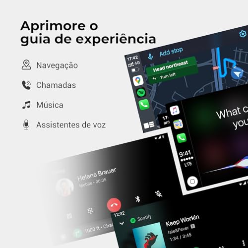 Adaptador sem fio CarPlay Android Auto 2 em 1, AA Dongle Wireless Apple Car Play Plug Play Conexão a
