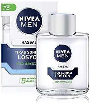 NIVEA Men Hassas Tıraş Sonrası Losyon 100 ml, Hassas Ciltler, Alkolsüz Formül, Hızlı Emilir