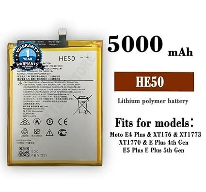 Image of THE BATTERY STORE Original HE50 Battery for Motorola E4 Plus / XT1770 XT1773 XT1771 XT1775 XT1924-3 T1770 Battery with 1 Year Warranty**** (H125)
