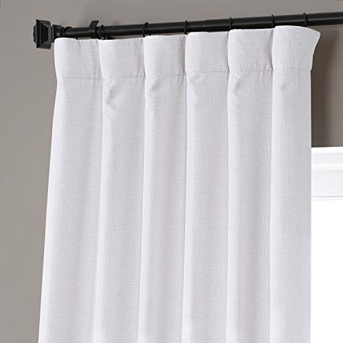 Hpd Half Price Drapes Solid Thermal Insulated Blackout Curtains For Bedroom 50 X 96 Signature Linen Window Treatment Curtain (1 Panel), Flch-Fmbo20124-96, Mission White #TOP1