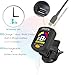 HEYSLAND Guitar Tuner Clip On Rechargeable Full Color Display Tuner Guitar Capo with Rosewood Finish Capo 5 PCS Celluloid Picks for Acoustic Electric Guitar Chromatic