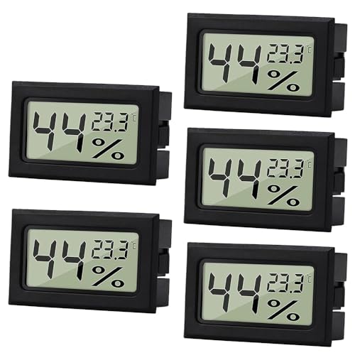 yotutun 5 stuks luchtvochtigheidsmeter, thermometer, hygrometer, binnen, mini-thermo-hygrometer, temperatuur en luchtvochtigheidsmeter voor woonkamer, kantoor, broeikas