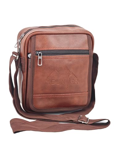 Image of Stylish PU-Leather Sling Cross Body Travel Office Messenger One Side Shoulder Bag for Men, Women & Boy