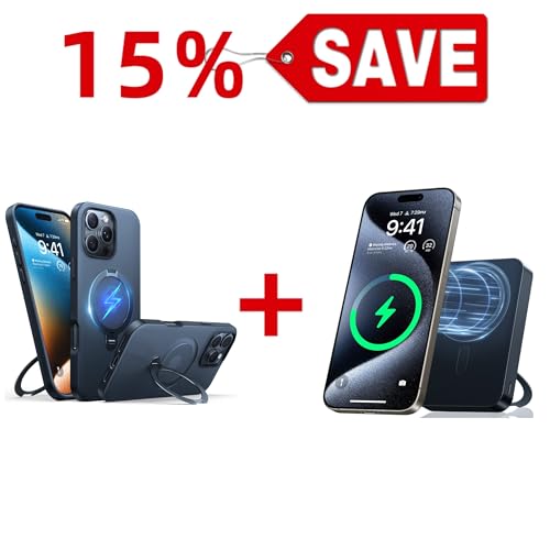 TORRAS Ostand 10,000mAh QI2 Magnetic Battery Pack with Stand & Magnetic Case — Buy Together to Save 15%