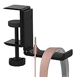 Headset Holder Under Desk Headphone Hook Foldable Gaming Headset Hanger Mount Metal Earphone Headphone Stand with Adjustable Clamp Screwless Installation Multifunctional for Headsets, Umbrellas, Bags