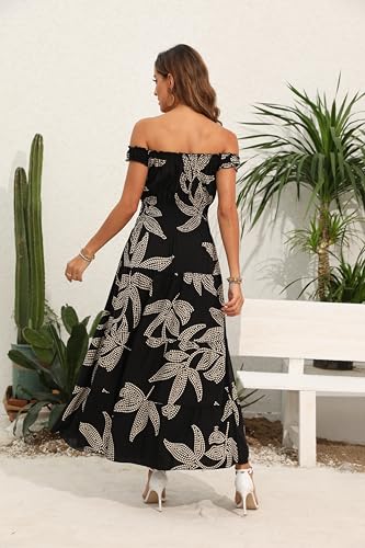 Image of OSTOO Women's 2026 Summer Boho Floral Print Tiered Casual Flowy Long Maxi Dress