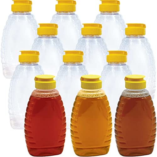 Easy Squeeze 12 Pack 12 Oz Empty Honey Bottles. Bpa Free, Food Safe Pet Plastic Honey Dispenser. Flip-Top Refillable Syrup Container. Great For Storing And Serving Bbq, Pasta Sauces Or Salad Dressings #TOP9