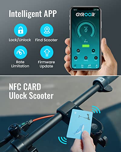 Gyroor Electric Scooter Adults With Dual Shock Absorbers Up To 31 Miles 18.6Mph,Turn Signal 500W Motor Nfc Safety Lock,Ip67 Core Components Waterproof Foldable Scooter Electric For Adults #TOP5