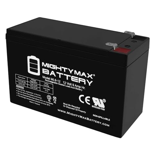 Mighty Max Battery ml9-12 - 12 Volt 9 ah, f2 Terminal, Rechargeable…