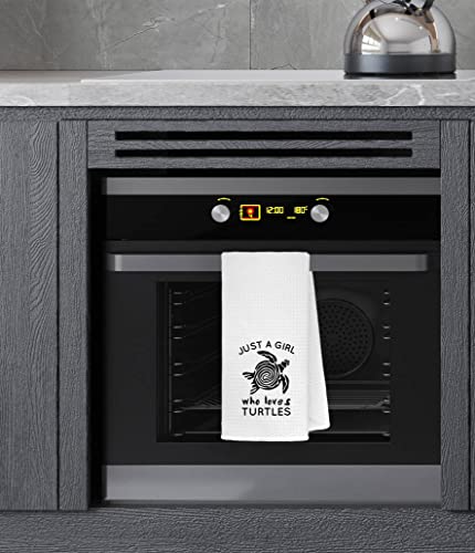 Fulsoe Just A Girl Who Loves Turtles Kitchen Towels Dishcloths 24"X16",Marine Life Farmhouse Ocean Animal Sea Turtle Beach Towels Bath Towels Hand Towels,Gifts For Turtle Lovers Women Girls #TOP1