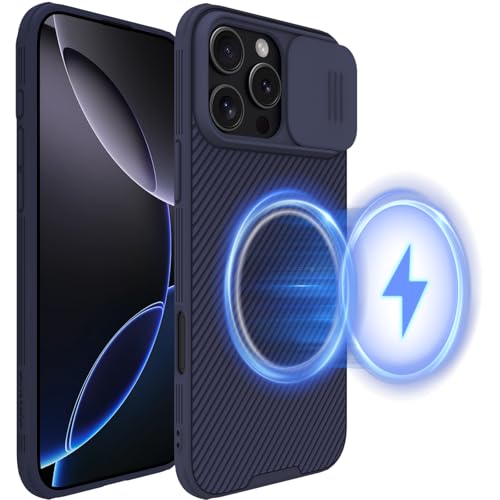 Image of Nillkin Case for Apple iPhone 16 Pro Max (6.9 inch Inch) Camshield Pro Magnetic Case Works with Magsafe Charger Camera Slider Double Layered Protection TPU + PC (Corner Impact Air Bags) Black Color