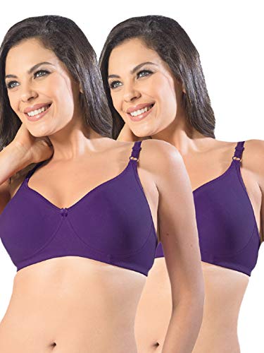 Image of SONARI Womens Non Padded Cotton Spandex Bra | Wire Free, Medium Coverage, Essential Bra | Adjustable Straps, Hook and Eye Closure and Wide Square Back Design for Everyday Comfort -D14