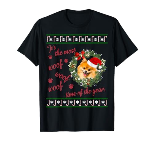 Spitz miniatura - Pomeranian - Feliz Navidad Camiseta