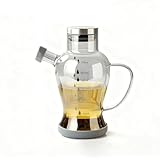 Dispensador de aceite de vidrio de 600 ml con boquilla de goteo, gran capacidad, a prueba de fugas, para herramientas de cocina, recipiente de aceite, boquilla de vidrio de calor, boquilla, vinagrera