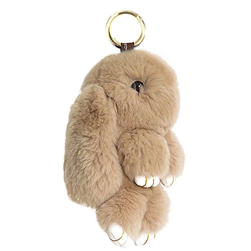 BAOBAO Bunny Fur Rex Rabbit Pompom Ball Doll Pendant Keychain Car Handbag Keyring