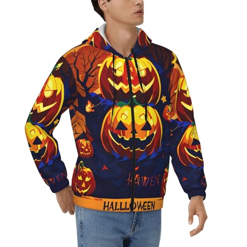Sweat d'Halloween citrouille à cordon homme pour vos soirées d'automne décontractées