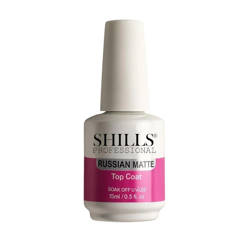 SHILLS PROFESSIONAL Russian Matte Top Coat 15ML | Ultra-Velvet No-Wipe Finish | Long-Lasting, Non-Yellowing, Chip-Resistant Matte Top Gel for Gel Nails-image-2