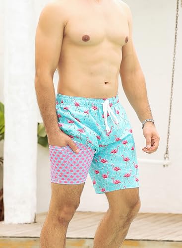 uideazone Mens Swim Trunks with Compression Liner Swimming Shorts 7 Inch Inseam Waterproof Quick Dry Beach Sport Shorts M-XXL2