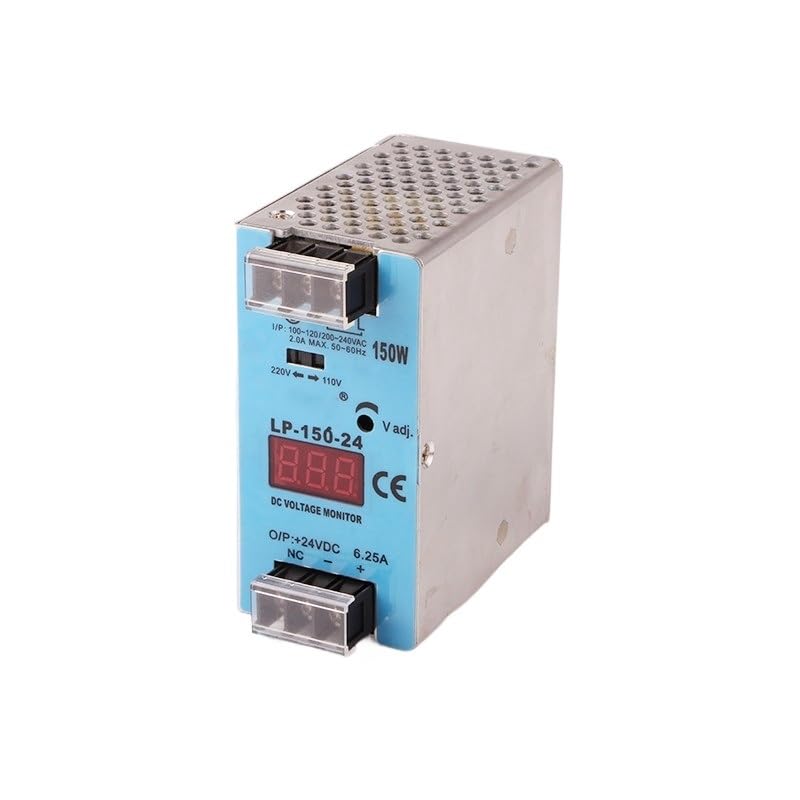 Mini rozmiar AC-DC zasilacz impulsowy, 150w, 24v, 6,25a, LP-150-24 Din szyny zasilania z cyfrowym wyświetlaczem do taśmy LED