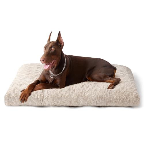 EHEYCIGA Washable XL Dog Beds Large Sized Dog, 44x32 Inch Pet Bed, Beige