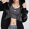 Felcia Women Y2K Star Print Zip Up Hoodies Long Sleeve Loose Fit Hooded Jacket Vintage Aesthetic Punk Harajuku Oversized Sweatshirt (Black A, M) #5