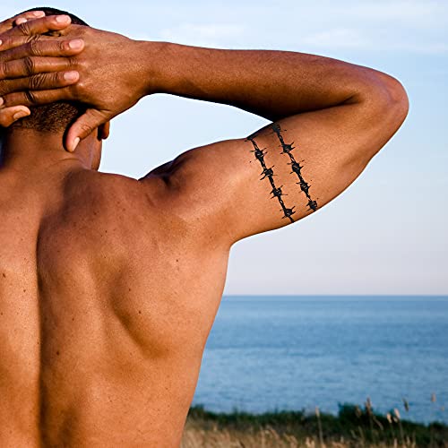 Barbed Wire Armbands Temporary Tattoos | Pack Of 3 | Skin Safe | Made In The Usa | Removable #TOP3