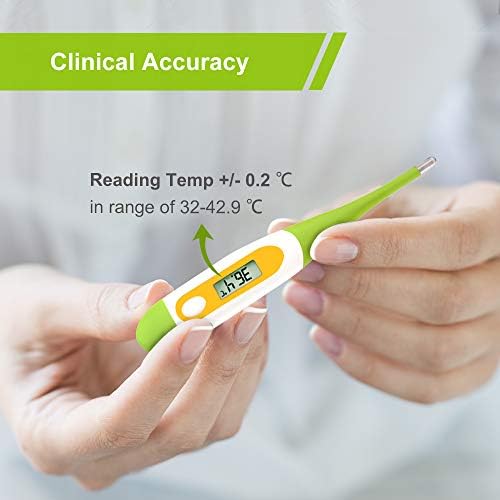 Easy@Home Digital Oral Thermometer, Rectal or Underarm Body Temperature Measurement, for Baby, Child and Adult (Green), BT-A21CN
