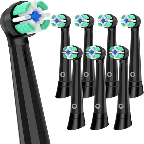 Recambio Cepillos Compatible con Oral B IO Cepillos Eléctrico, Cabezales Compatible con Oral B IO 2/3/4/5/6/7/8/9/10 Cuida tus Dientes y Encías (8 Negro)