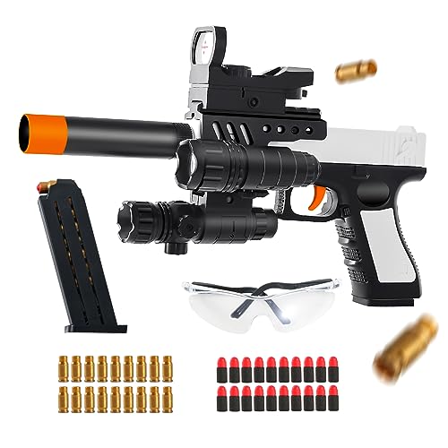 Soft Toy Gun, Jump Ejecting Mag,Shooting with Foam Bullets, is a Toy to Exercise Children's Physical Coordination, Fun Outdoor Activity, Teens, Adults, 6 Years Old and Above