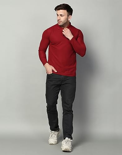 Image of INKKR Full Sleeve Men's Solid Polo Neck T-Shirt Combo