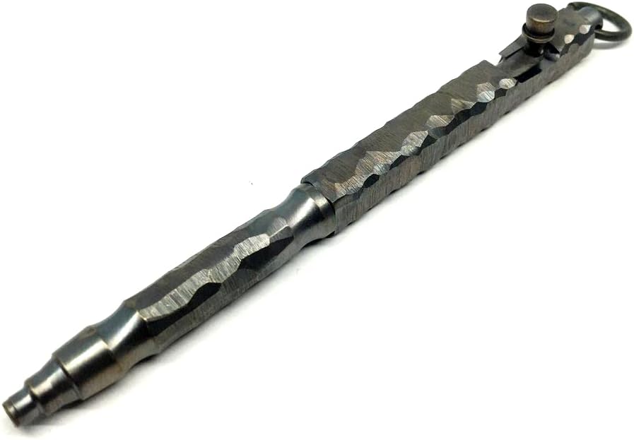 EDC Bolt Action Pen Solid Brass Handmade Stone Pattern, Metal Tactical Pen for Men Gift, Outdoor Writing Tool Pocket Pen