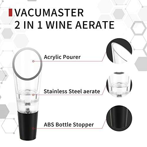 [2 Pack] Wine Aerator Pourer Spout Set, Premium Red Wine Decanter, Portable Instant Wine Aerating Spout For Home, Party, Christmas, Wine Lovers Gifts, Bar Accessories #TOP2