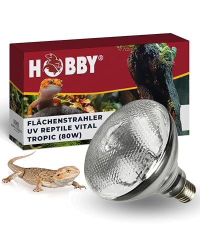 HOBBY Terraristik UV Reptile vital Tropic I UV-Lampe für Terrarien I 80 W I UV- Lampe für die Reptilienhaltung I UV-Flächenstrahler für tropische Reptilien I energieeffizient & langlebig