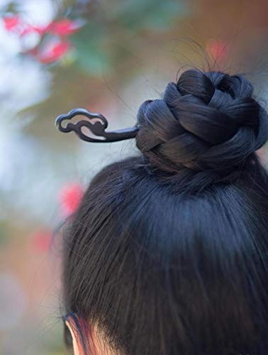 Miniatura 7 de REAL SIC Palillos de madera natural para mujer, horquilla de pelo de animal, estilo bohemio, sostenible, retro, bohemio, para cabello largo