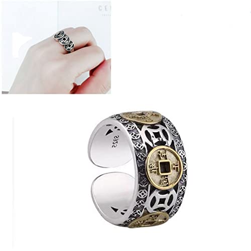 Cinq bagues de Bon augure de Monnaie, Anneaux Vintage Chanceux pour Femmes et Hommes, Anneaux de Monnaie en Bronze pour Hommes et Femmes Cover