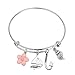 PLITI Stainless Steel Bracelet, Moana Inspired, Adjustable Wire, Hawaiian Style, Cubic Zirconia, for Beach and Ocean Activities