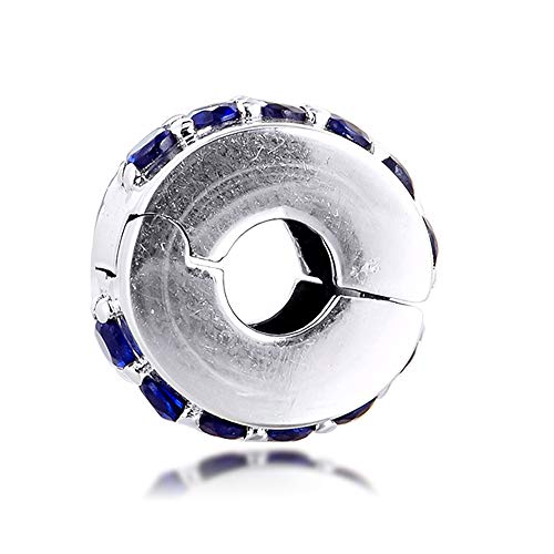 Perle à clip bleue argent 925 pour bloquer vos charms avec style - 5