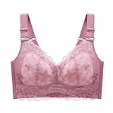 MOONBADI BH Lila Damen Spitzen BH Ohne Bügel Abnehmbare Pads BH Atmungsaktiv und Bequem Bralette Spitze büstenhebe Damen 100F