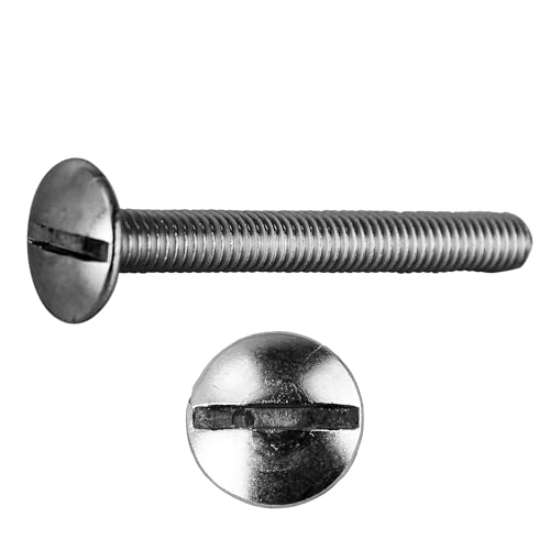 RYSUPPLY Flachrundschrauben mit Schlitz aus Edelstahl | M6 x 35 | Schlossschrauben | 50 Stück | In diversen Größen und Mengen erhältlich