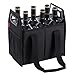 LUILANC 6 Bottle Wine Carrier Collapsible Reusable Portable Wine Bottle Carrier Case for Tote Bag Moving, Vacation Bottle Caddy Grocery Shopping Wine Tasting Accessory, Black