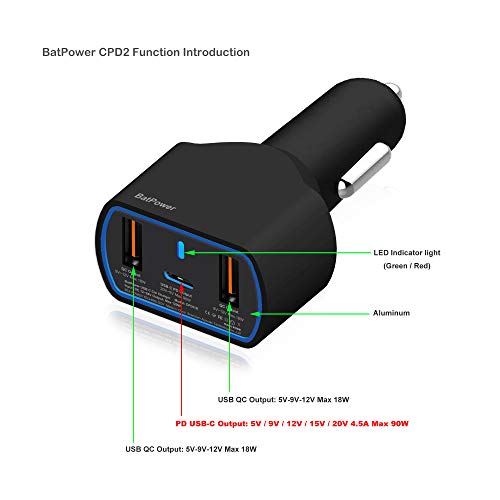 Chargeur voiture USB-C pour PC portable en voyage d'affaires BatPower - 3