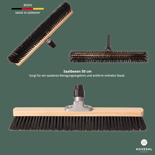 Saalbesen mit Stiel, Besen 50 cm breit und groß mit Teleskopstiel, ideal für Werkstatt, Werkstattbesen, Hallenbesen – Bild 4