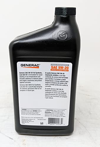 Aceite de motor sintético 5W-20 Generac 12 envases miniatura 5