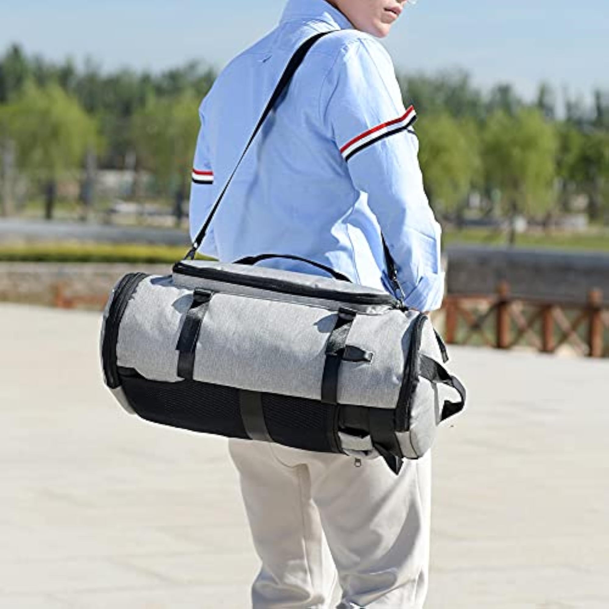 Convenient Grey Backpack with USB Interface for Travel