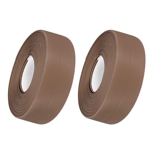 Image of Caulk Tape Sealant Strip - 2 Pack Self-Adhesive Caulking Tape for Kitchen Bathroom Toilet Wall Corner - PVC Bath Sealant Strip - (0.9-inch x 20-ft Brown)