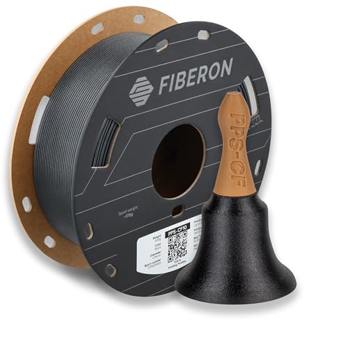 Image of Polymaker Fiberon PPS-CF10 Filament Black 1.75mm 0.5kg, Extreme Heat Resistance - Fiberon Carbon Fiber Reinforced PPS 3D Printing Filament Ideal for Molding